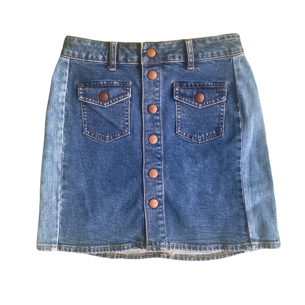 Madewell Two Tone Denim Skirt